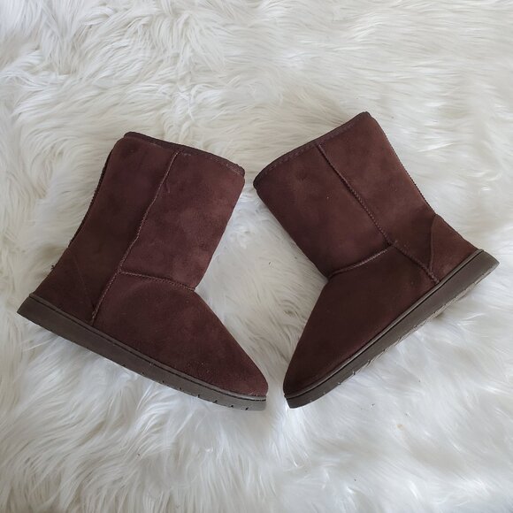 Dawgs Chocolate Faux Suede Microfiber Mid-Calf Boots SZ 6 - Picture 3 of 12